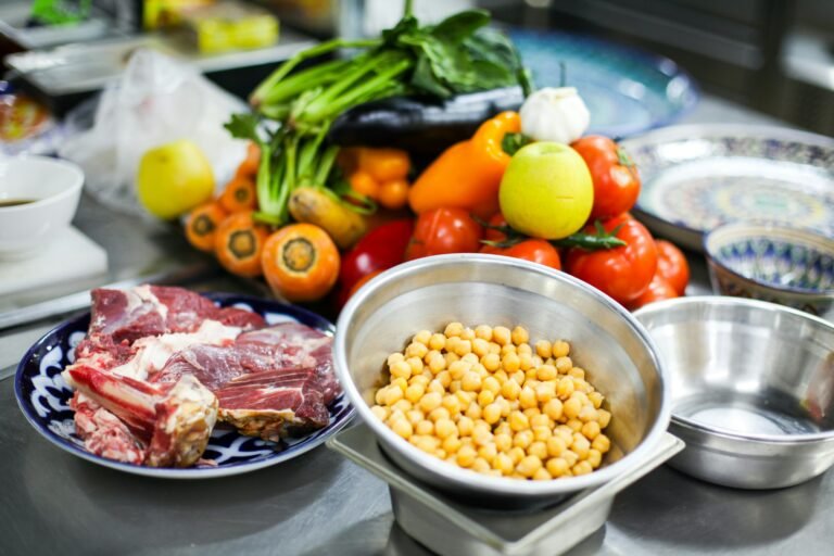 budget-friendly groceries and healthy meal ingredients on a table