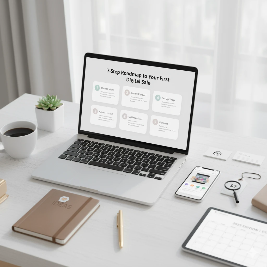 step by step roadmap to start selling digital products as a side hustle