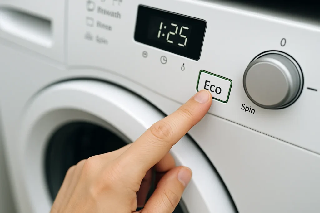 Using eco laundry mode to reduce electricity and water bills