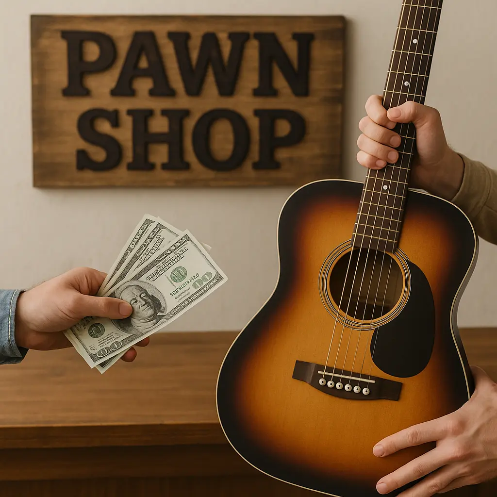 pawn shop cash — sell a guitar for an instant payout and get paid same day