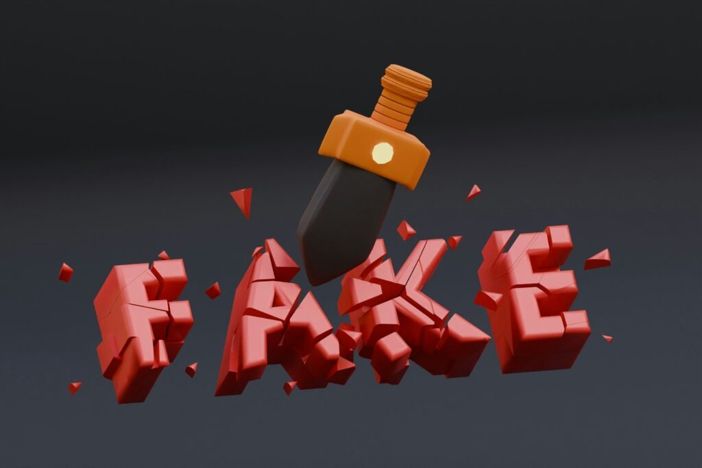 Side hustle scams warning sign with fake red letters