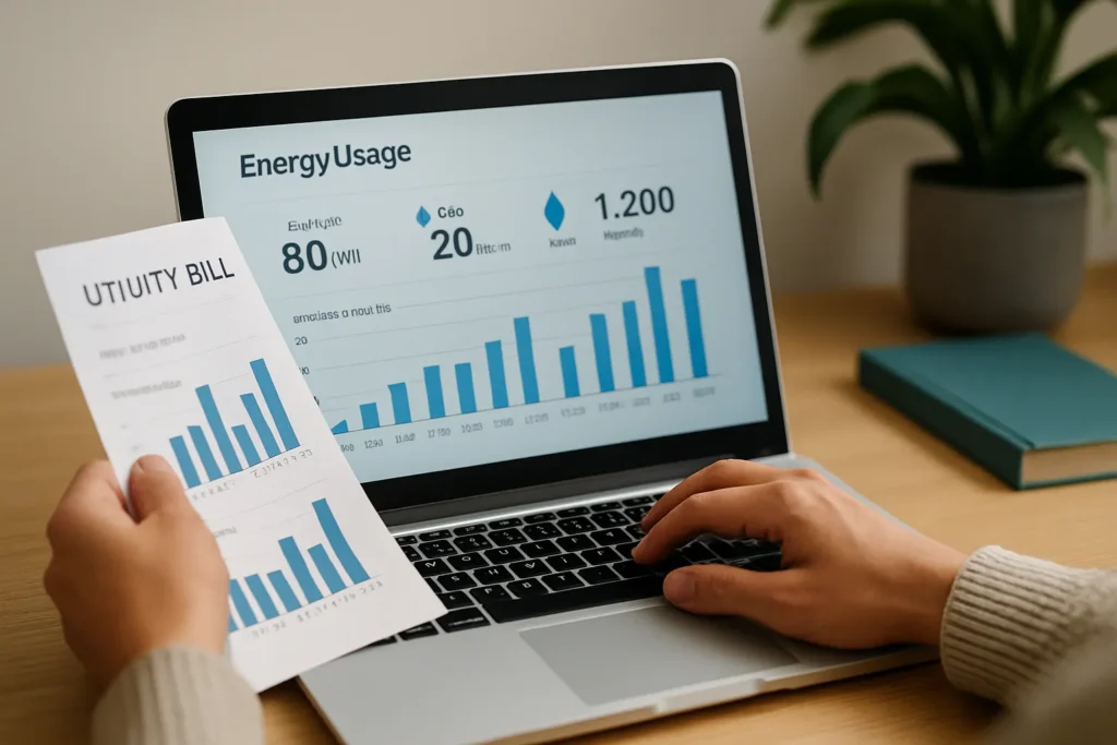 Tracking energy usage on laptop to cut utility bills