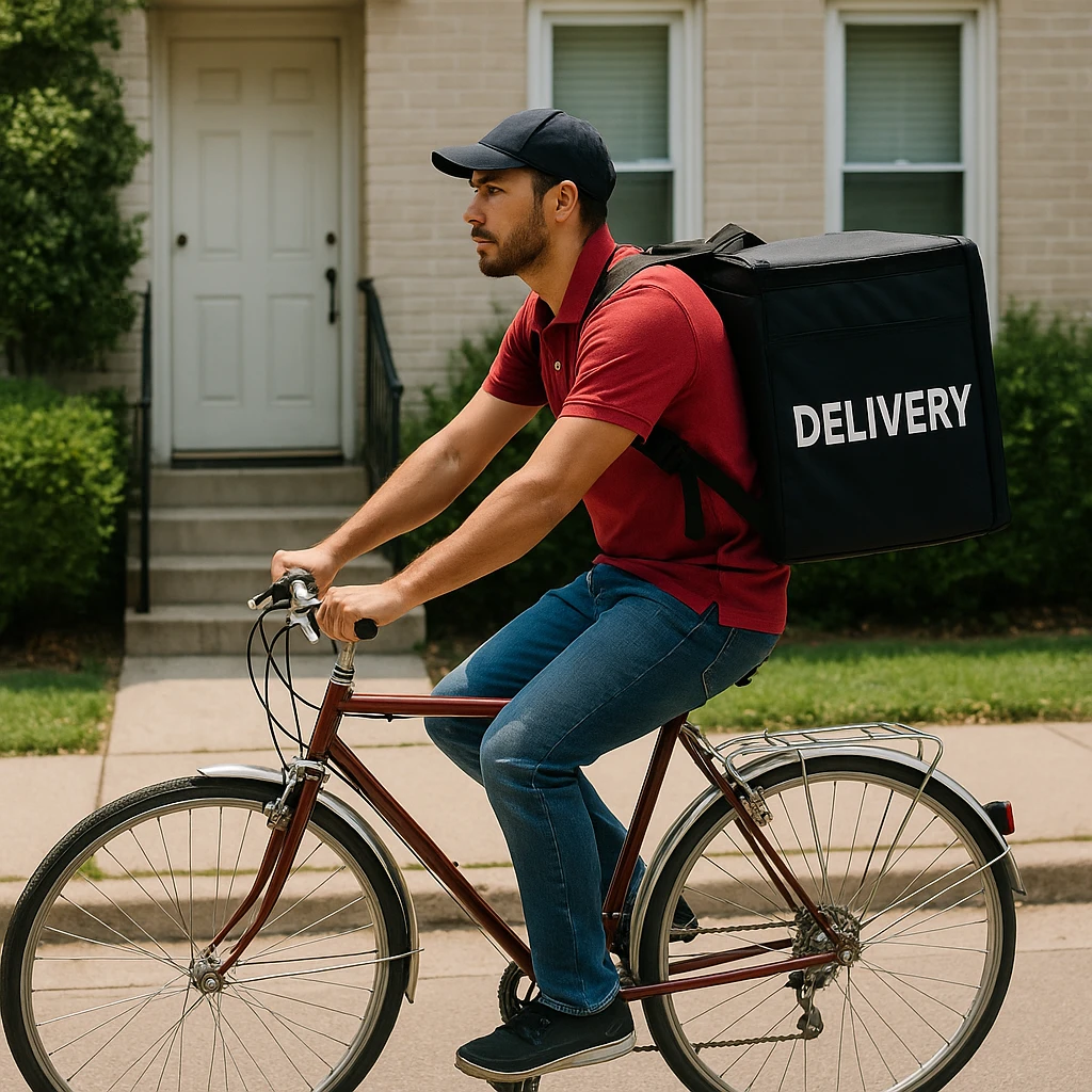 DoorDash delivery driver earning extra side hustle income during peak hours