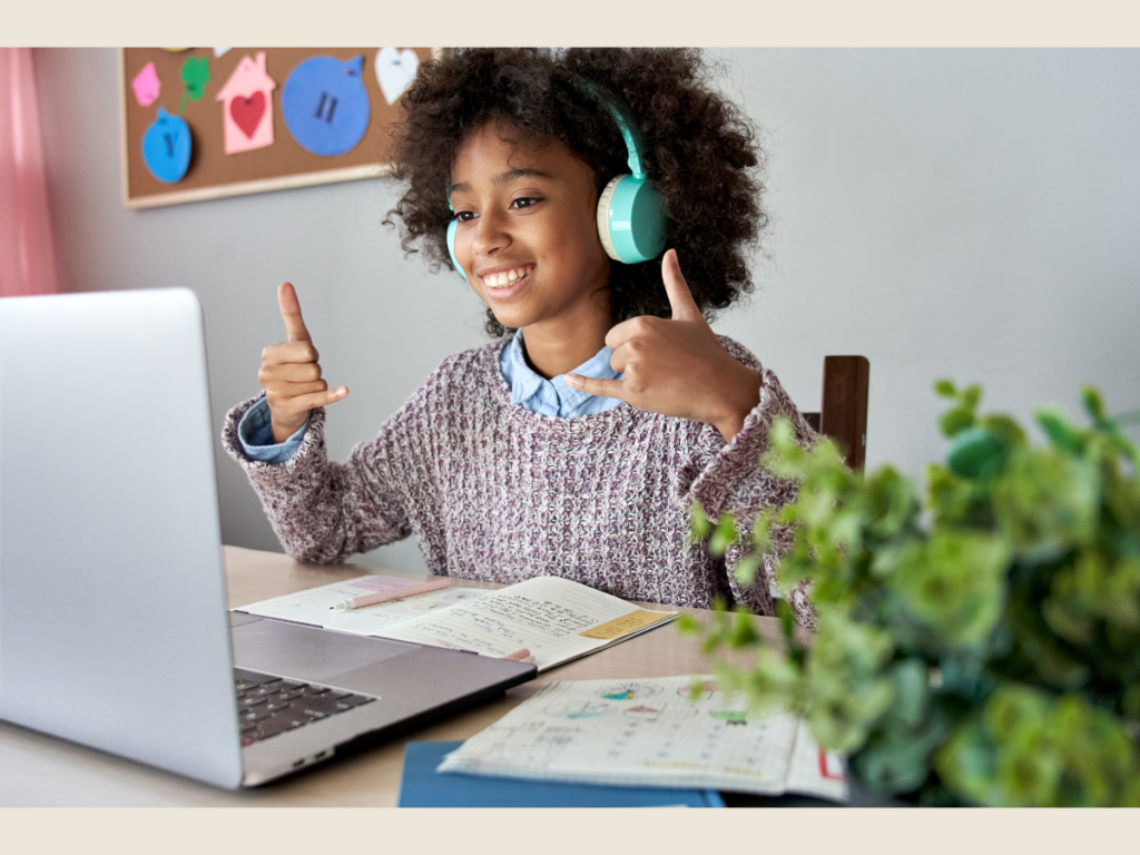 online tutor teaching student video call as flexible side hustles after work option